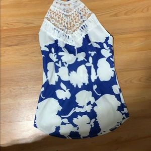 A blue and white mini dress!